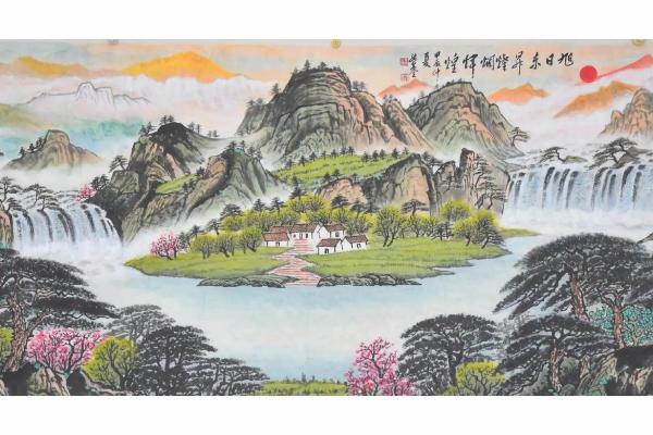 风水国画山水_家里挂聚宝盆山水画真的能改变风水嘛