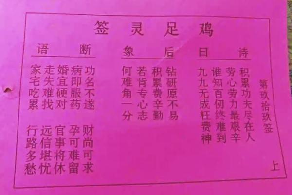 王公灵签详解