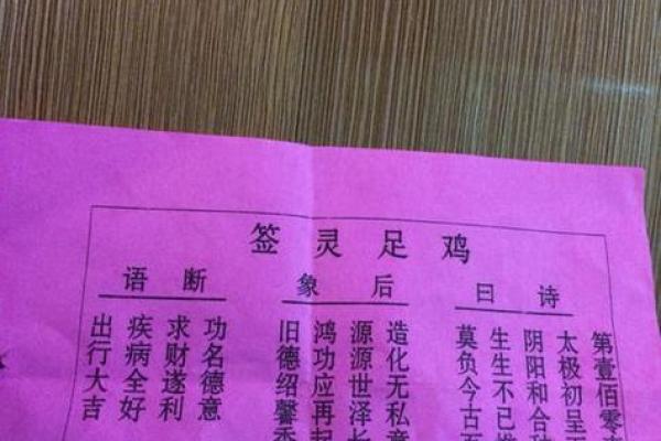 杨四将军灵签全