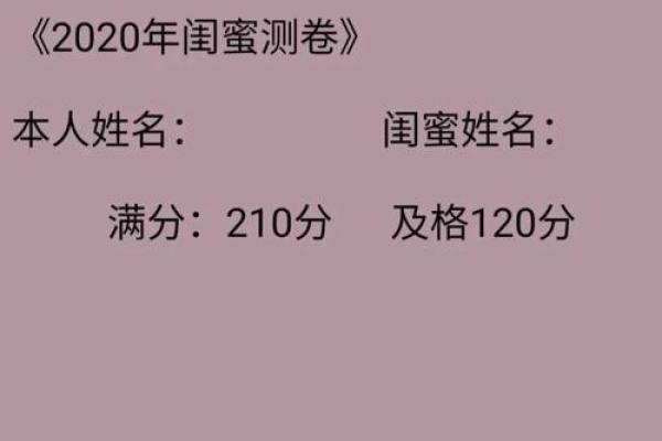成为闺蜜测试题20题,满分闺蜜测试题