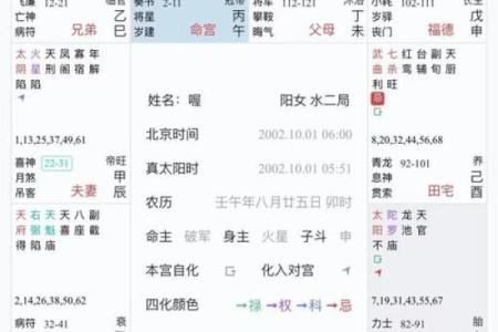 紫薇斗数盘