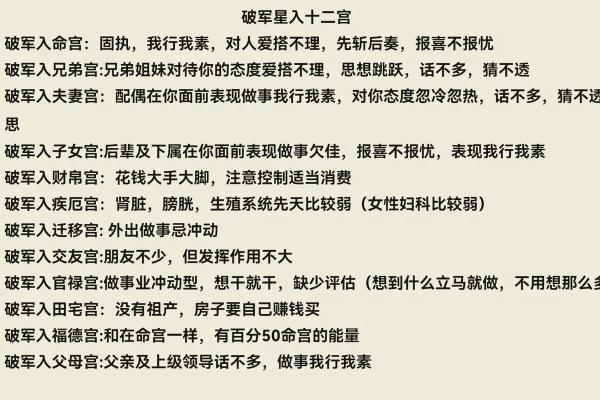 紫微斗数排盘破军星落福德宫好吗？