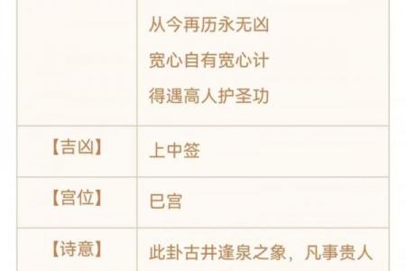 观音灵签第38签中下签