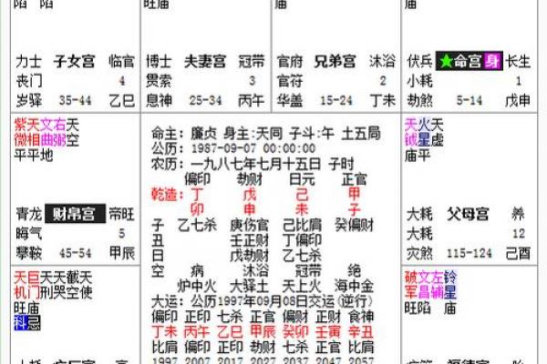 紫微斗数之诸星落命宫参断